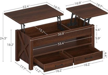 Seventable Coffee Table, 39.3" Lift Top Coffee Table - Image 3