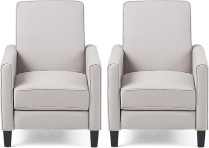 Christopher Knight Home Emmie Fabric Recliner, Light Gray, Dark Brown by ChristopherKnightHome