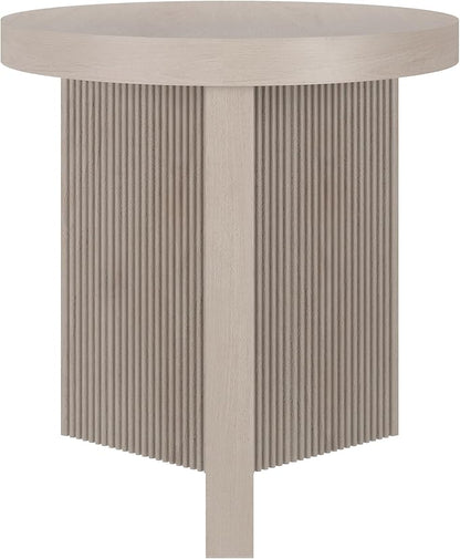 Henn&Hart 22" Fluted Scandinavian Round End Table, Ribbed Side Table, Nightstand - Image 6