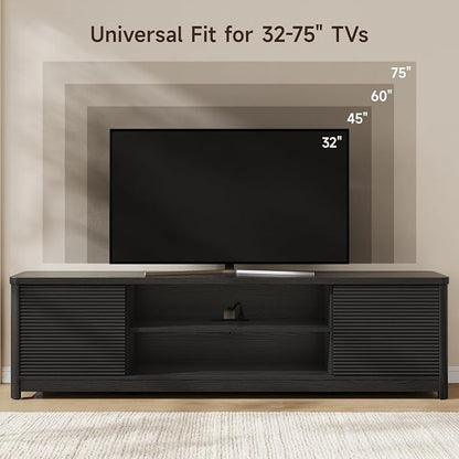 Fluted TV Stand for Living Room, Mid Century Modern Entertainment Center - Image 5