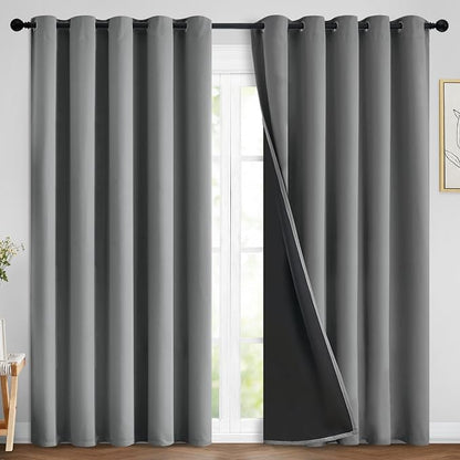 Yakamok Grey Blackout Curtains 84 Inches Long by Yakamok