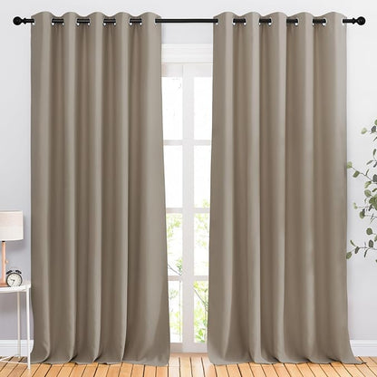 NICETOWN Blackout Taupe Curtains & Drapes 90 inches Long by NICETOWN
