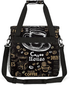 coffee cups beans bread Coffee Maker Carring Bag Travel Carrying Storage Tote Bag Compatible with Keurig K-Mini or K-Mini Plus Portable Single Serve Coffee Brewer Case with Pockets for K-cup Pods