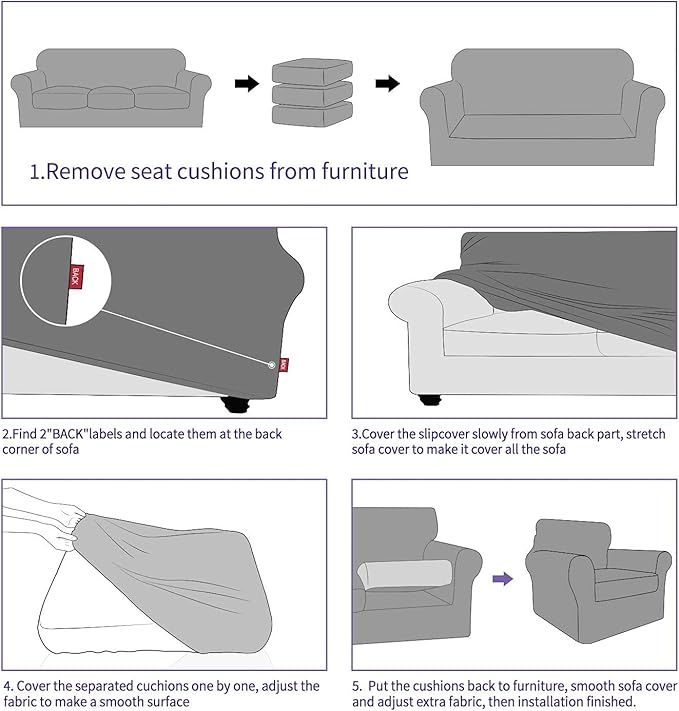 ZNSAYOTX 3 Piece Loveseat Covers - Image 7