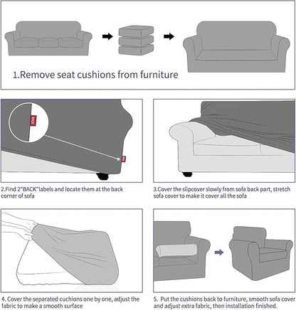 ZNSAYOTX 3 Piece Loveseat Covers - Image 7