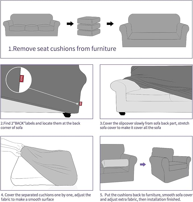 ZNSAYOTX 4 Piece Oversized Sofa Covers - Image 7