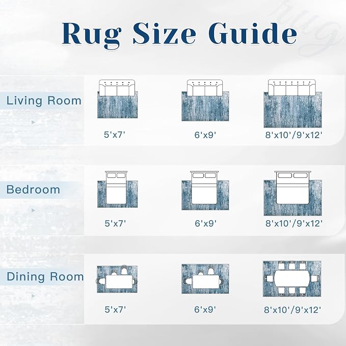 Washable Rug 6x9 Area Rugs for Living Room: Neutral Soft Rug Abstract Non Slip - Image 8