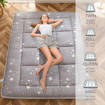 MAXYOYO Grey Constellation Futon Mattress, Japanese Floor Mattress Quilted - Image 5