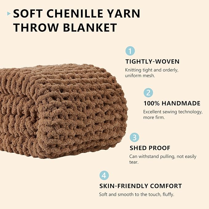 L'AGRATY Chunky Knit Throw Blanket - Image 2