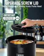 WantJoin Insulated Beverage Dispenser - Thermal 12L/3.2Gal Stainless Steel Hot & Cold Drink Dispenser with Spigot for Tea, Coffee, Milk, Water & Juice (Black)