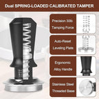 53mm Espresso Tamper Set - Dual-Spring Calibrated Coffee Tamper, 8-Needle WDT Tool Espresso Distribution Tool, Magnetic Aluminum Dosing Funnel, Reusable Puck Screen, Fit for 53mm Portafilters
