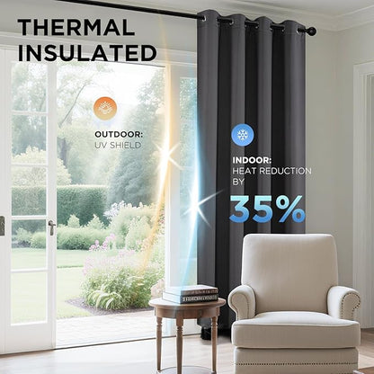 Joydeco Blackout Curtains 84 Inch Length 2 Panels Set, Thermal Insulated Long - Image 4