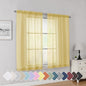 Simplebrand Yellow Short Sheer Curtains 45 Inch Length by Simplebrand