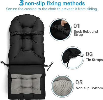 Adirondack Chair Cushion Waterproof Rocking Chair Cushion, Tufted High Back - Image 4