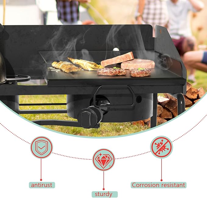 "14"" x 16"" Universal Flat Top Griddle for Camp Chef EX280LW YK60LW EX90LW EX60LW SB30D EX60FP DB60D EX60P EX60B, Fry Griddle Pan for Most Double Burner Stove/14"" Cook System Single & Gas Grill"
