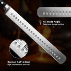 SHAN ZU 12" Brisket Slicing Knife - Carving Slicing Meat Knife Professional German 1.4116 Stainless Steel Razor Sharp Blade, Ergonomic Wood Handle & Full Tang Design, Gift Box Included