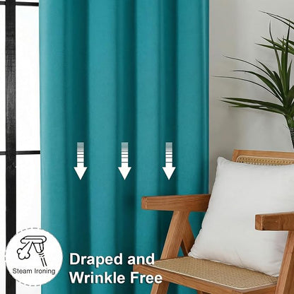 Simplebrand Ava Teal Blackout Curtains - Image 7