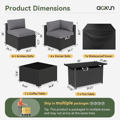 Aoxun 15 Piece Patio Furniture Set - Image 4