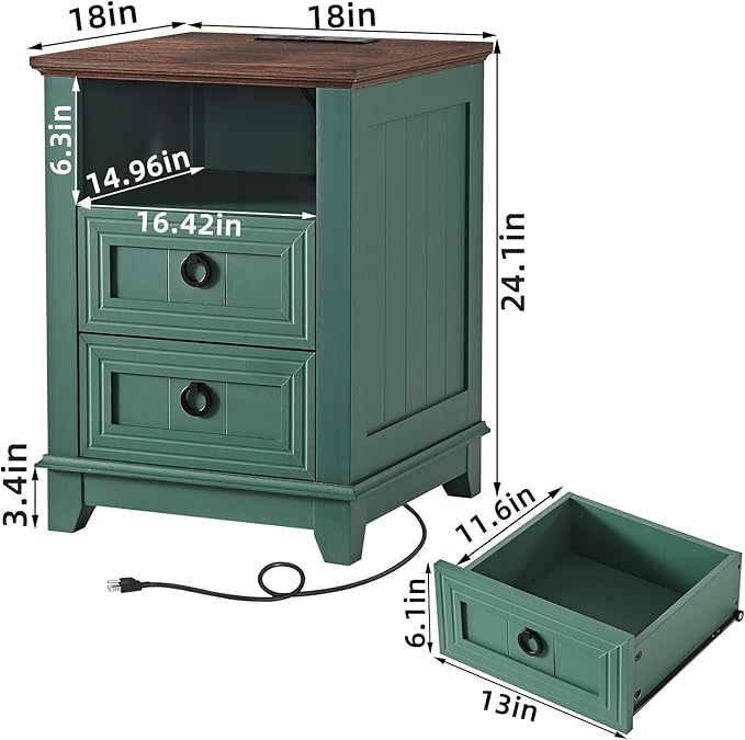Joaxswe 18" Farmhouse Night Stand - Image 2