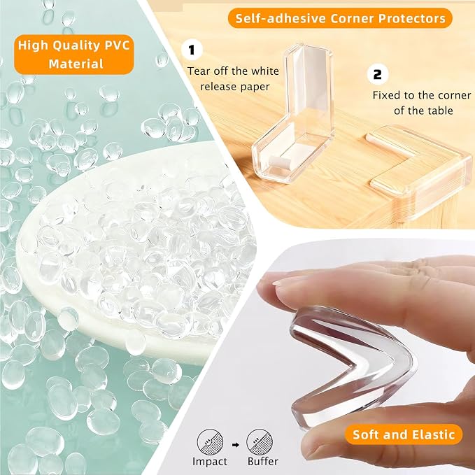 Clear Soft Corner Protectors for Furniture Strip, 1.57 in x 13.12 FT Edge Bumper - Image 5