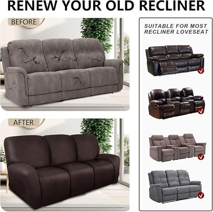 ANARACHON Recliner Couch Cover Leather Look Recliner Sofa Covers - Image 6