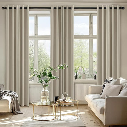 MIULEE Blackout Curtains for Bedroom 2 Panels 40 x 72 Inch Long Sand | Thermal - Image 6