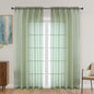 Sage Green Sheer Curtains 72 Inches Long 2 Panels Set, Light Filtering Sheer by OVZME