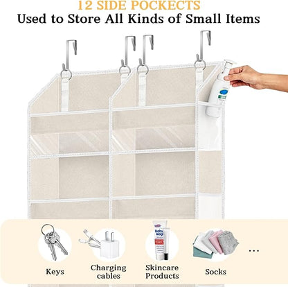 2 Pack Over The Door Organizer 6 Tiers, Extra Large Behind Door Storage of 12 - Image 5