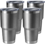 HASLE OUTFITTERS 30oz Stainless Steel Tumbler, Double Wall Vacuum Insulated Travel Mug Tumbler, Durable Insulated Coffee Mug, Gift Box Set (Grey, 4)