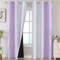 Lilac and Greyish White Ombre Blackout Curtains Living Room 84 Inches Long | by ESTELARTEXTILER