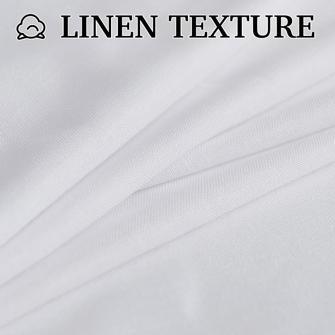 RYB HOME Linen Semi Sheer Curtains - Image 5