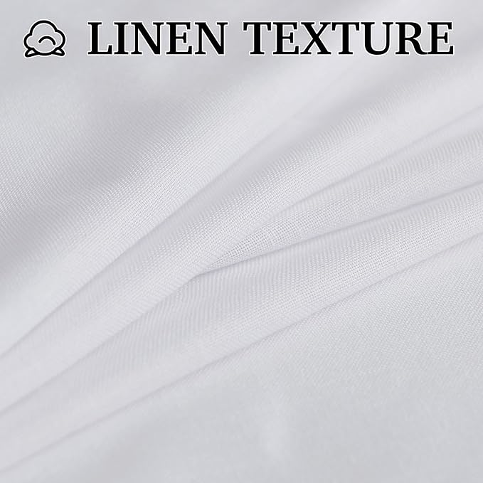 RYB HOME Farmhouse Boho Linen Sheer Curtains 90 inches Long - Image 5