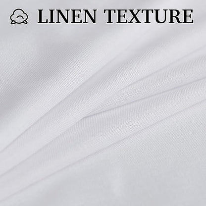 RYB HOME Farmhouse Boho Linen Sheer Curtains 90 inches Long - Image 5