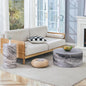 Round Coffee Table Set for 2, Modern Living Room Table Set, Faux Marble Wood by BAOPIN