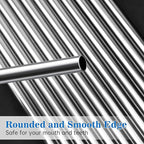 Tomorotec 30oz Straws, 11" Stainless Steel Straw 14PCS for 30oz Stanley Tumbler, 0.35"/9mm Diameter Sleek Metallic Finish- 7 Straight, 7 Bent Straws & 2 Brushes, Dishwasher Safe, 304 Food-Grade