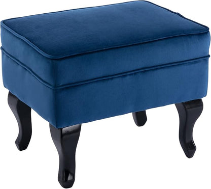 Mid-Century Accent Chair with Ottoman Modern Button Tufted Armchair Wingback - Image 4