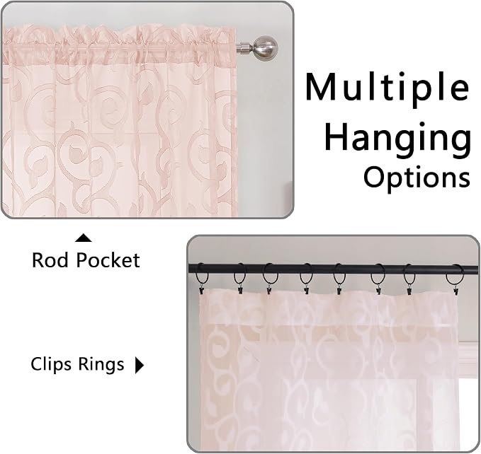 Furman Blush Sheer Curtains 63 inch Length - Image 4
