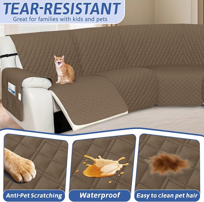 Arfntevss Recliner Sectional Couch Covers 1OO% Waterproof L Shape Sofa Cover - Image 5