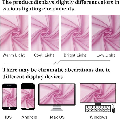 Light Pink Sheer Curtains 72 Inches Long 2 Panels, Light Filtering Curtains - Image 6