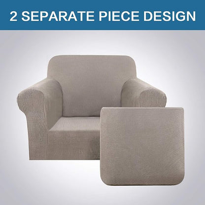 H.VERSAILTEX Stretch Chair Slipcovers 2 Pieces Armchair Cover Furniture - Image 3