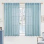 Stone Blue Linen Curtains 54 Inch Length 2 Panels by LAMIT