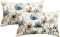 AVOIN colorlife Poppy Flowers Blue Brown Pillow Covers 12x20 Inch Set of 2 | by AVOINcolorlife
