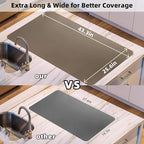 KVK Silicone Mat Silicone Mats for Kitchen Counter Silicone Craft Sheet Large Silicone Pad Desk Work Mat Countertop Protector Table Placemat Resin Casting Molds Mat Nonstick Nonskid 43.3×25.6in Grey