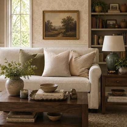 GIGIZAZA Velvet Pillow Covers 20x20 Decorative Pillows Pack of 2 Beige | - Image 2