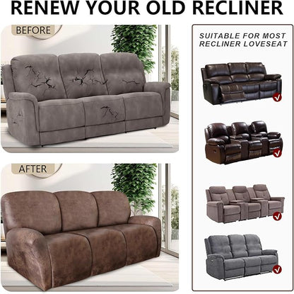 ANARACHON Recliner Couch Cover Leather Look Recliner Sofa Covers - Image 6