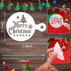 JULBEAR 36 Pieces Reusable Christmas Cake Stencils Templates Molds Tools for Christmas Holiday New Year Cookies Baking Painting Dessert Coffee Decoration