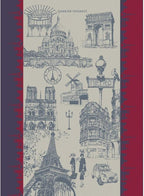 Garnier Thiebaut J'aime Paris Tricolore (I Love Paris Tricolor) French Kitchen Towel 22"x30", Cotton, Jacquard