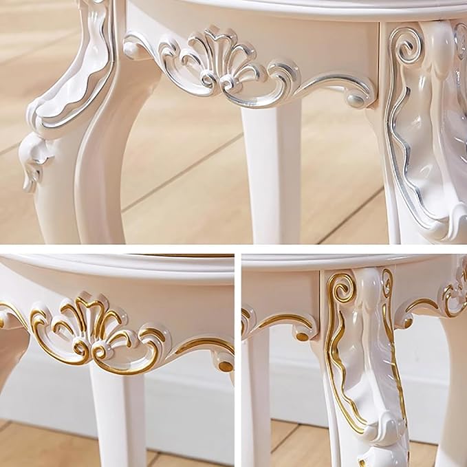 Vintage Vanity Stool Vanity Chair, Round & Rectangular Makeup Stool, Cute - Image 5