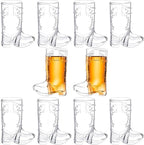 2 Ounce Cowboy Boot Shot Glasses | 10pcs Pack Double Ounce Plastic Shot Glass | Western Boot Shot Glasses for Parties | Bachelor Bachelorette Cowboy Parties | 4th of July Shot Glasses