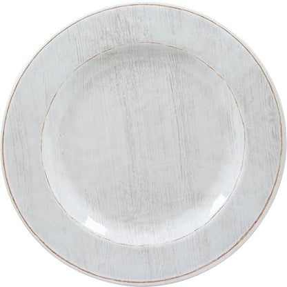 Carlisle FoodService Products Grove Reusable Plastic Plate Dinner Plate with Wide Rim for Home and Restaurant, Melamine, 11 Inches, Buff, (Pack of 12)